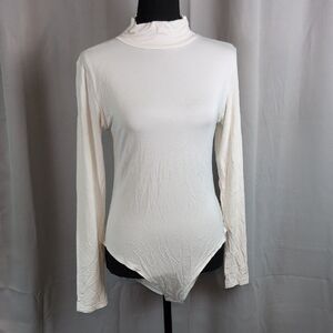 Chic White Long Sleeve Women's Bodysuit New
